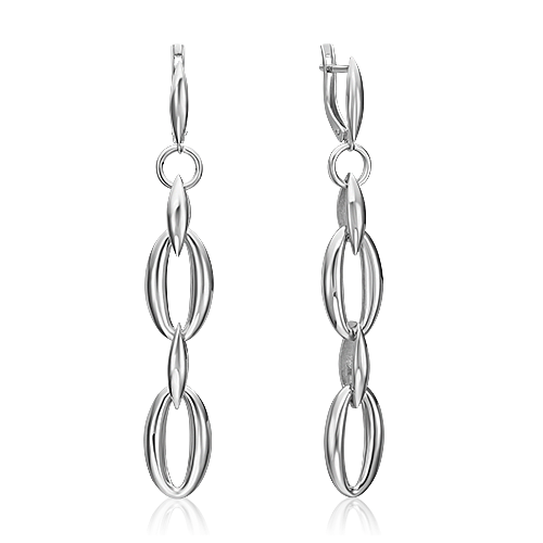 Серьги «Грация» с английским замком из серебра 02-4966-00-000-0200