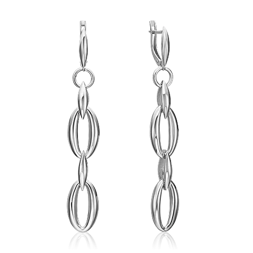 Серьги «Грация» с английским замком из серебра 02-4966-00-000-0200