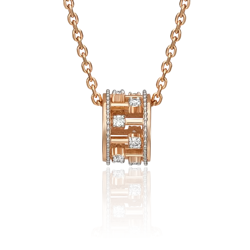 Подвеска-бегунок из комбинированного золота с фианитами 03-3066-00-401-1111-65