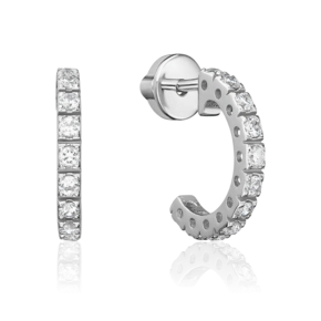 Серьги-пусеты из серебра с фианитами 02-0695-00-401-0200