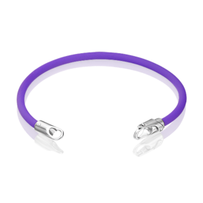 Браслет-соул из серебра с фиолетовым полиуретановым шнуром 05-0762-05-000-0200