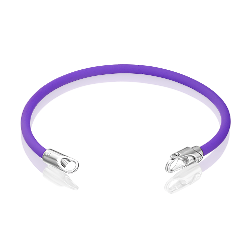 Браслет-соул из серебра с фиолетовым полиуретановым шнуром 05-0762-05-000-0200