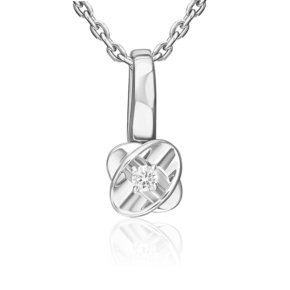 Подвеска из белого золота с бриллиантом 03-3526-00-101-1120