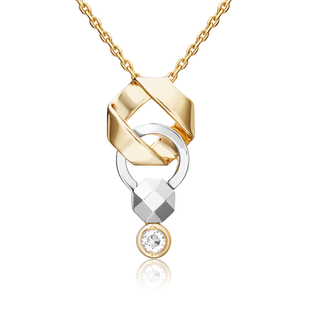 Подвеска из комбинированного золота с натуральным топазом white 03-3373-00-201-1121