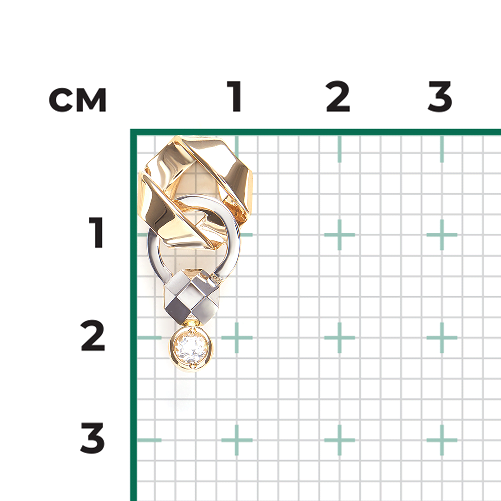 Подвеска из комбинированного золота с натуральным топазом white 03-3373-00-201-1121