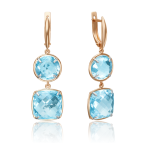 Серьги с английским замком из красного золота с топазами 02-4427-00-201-1110-46