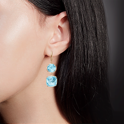 Серьги с английским замком из красного золота с топазами 02-4427-00-201-1110-46