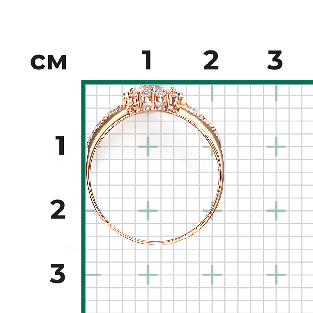 Кольцо из красного золота с фианитами 01-3587-00-401-1110-03