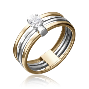 Кольцо из комбинированного золота с фианитом 01-5238-00-401-1121