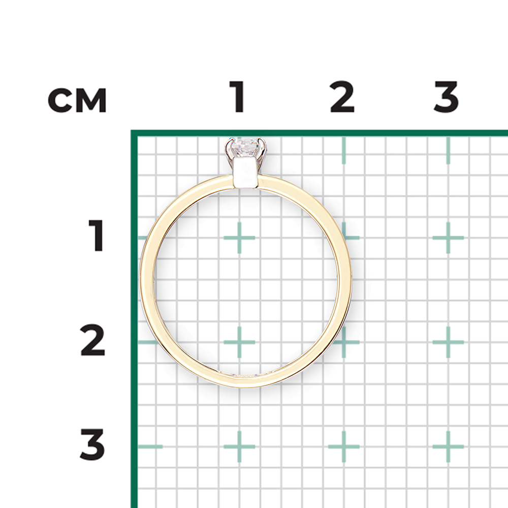 Кольцо из комбинированного золота с фианитом 01-5238-00-401-1121