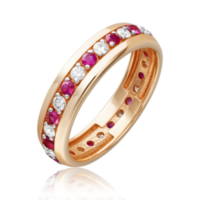 Кольцо из красного золота с бриллиантами и рубинами 01-1090-00-107-1110-30