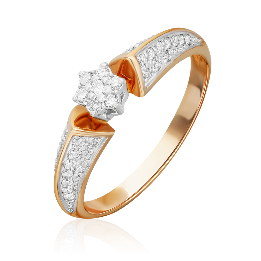 Кольцо из комбинированного золота с бриллиантами 01-1086-00-101-1111-30