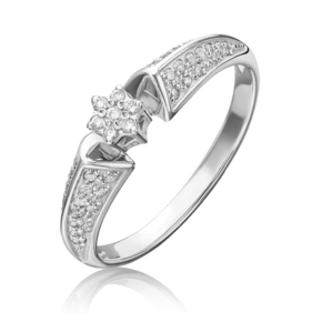 Кольцо из белого золота с бриллиантами 01-1087-00-101-1120-30
