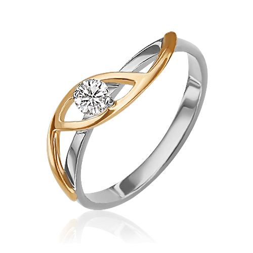 Кольцо из комбинированного золота с бриллиантом 01-0880-00-101-1111-30