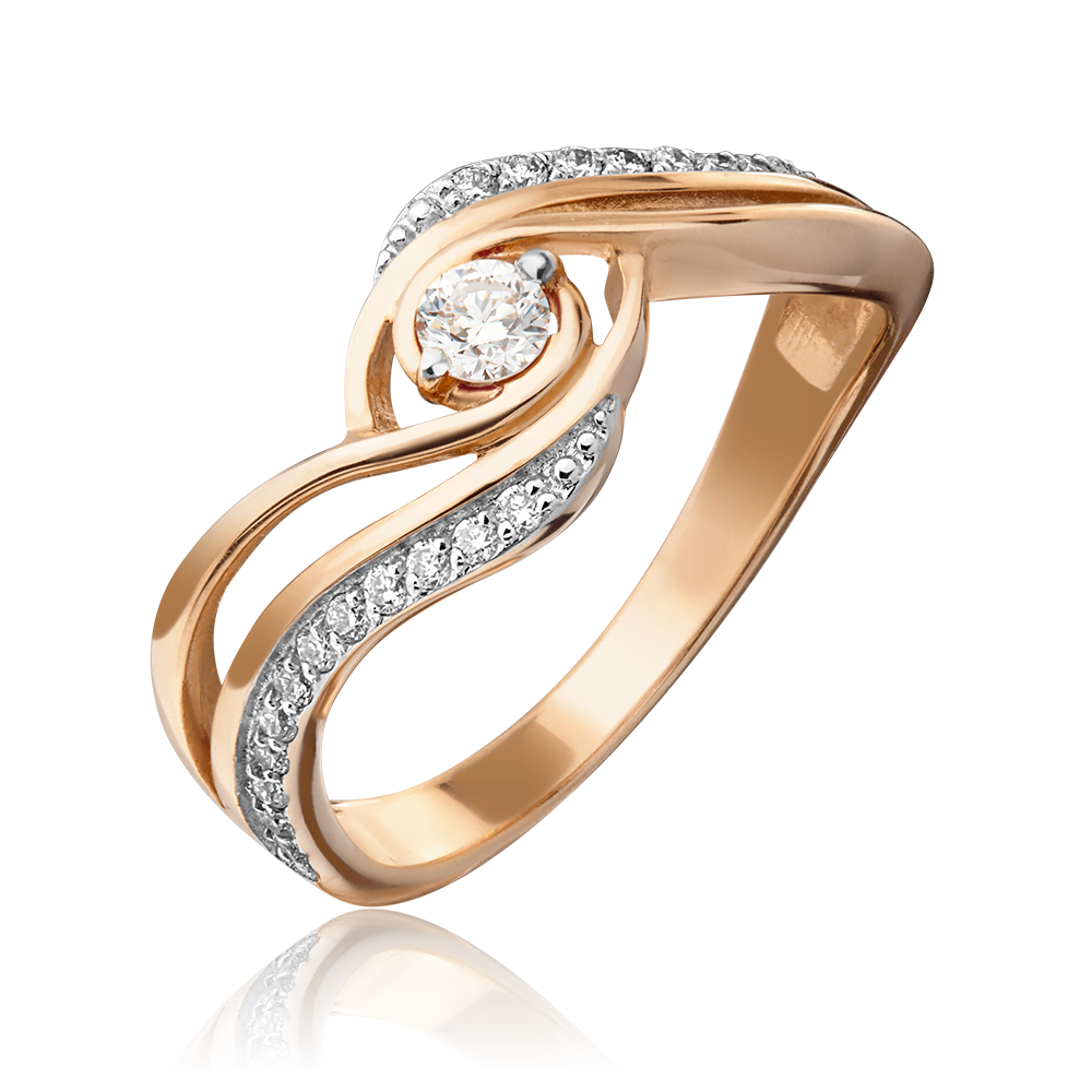 Кольцо из красного золота с бриллиантами 01-0881-00-101-1110-30