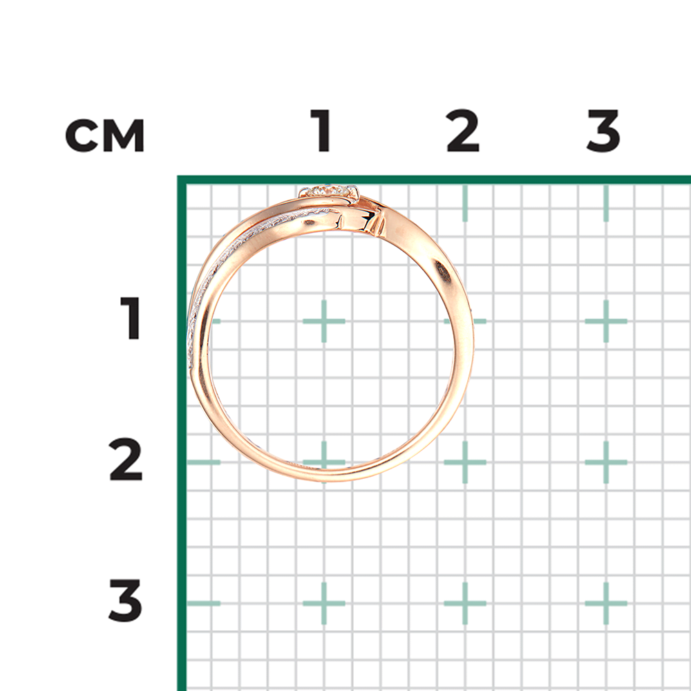 Кольцо из красного золота с бриллиантами 01-0881-00-101-1110-30