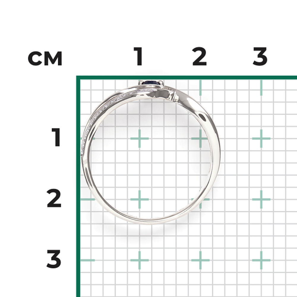 Кольцо из белого золота с сапфиром и бриллиантами 01-0882-00-105-1120-30