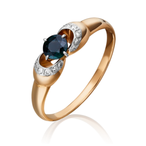 Кольцо из комбинированного золота с сапфиром и бриллиантами 01-0904-00-105-1111-30
