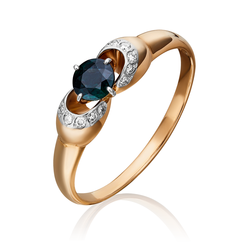 Кольцо из комбинированного золота с сапфиром и бриллиантами 01-0904-00-105-1111-30
