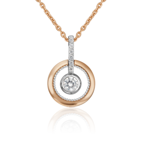 Подвеска из комбинированного золота с фианитами 03-3007-00-501-1111-38