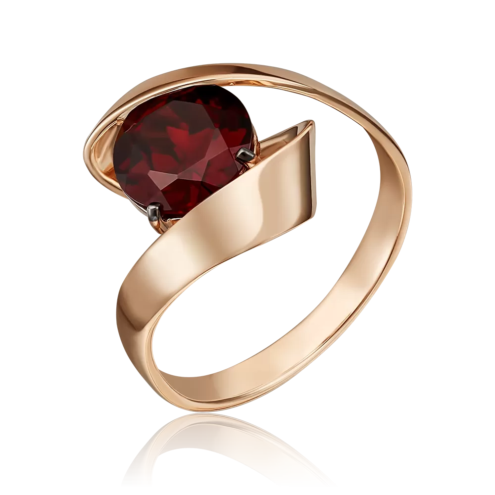 Кольцо из красного золота с гранатом 01-5430-00-204-1110