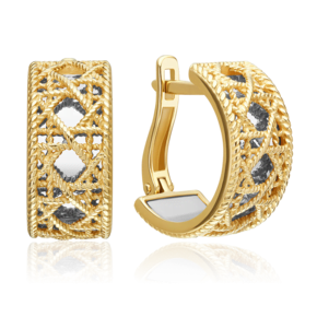 Серьги с английским замком из комбинированного золота 02-5559-00-000-1121