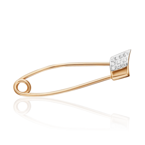 Брошь-булавка из красного золота с фианитами 04-0013-00-401-1110-03