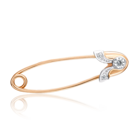 Брошь-булавка из комбинированного золота с фианитами 04-0015-00-401-1111-03