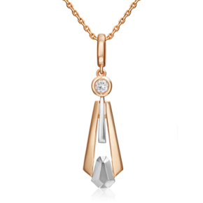 Подвеска из комбинированного золота с натуральным топазом white 03-3376-00-201-1111