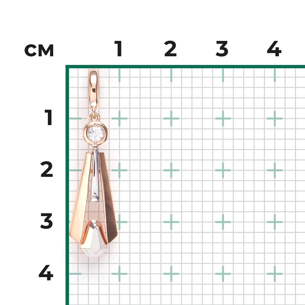 Подвеска из комбинированного золота с натуральным топазом white 03-3376-00-201-1111