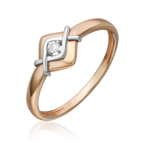 Кольцо из комбинированного золота с бриллиантом 01-5812-00-101-1111