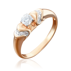 Кольцо из комбинированного золота с фианитами 01-4930-00-501-1111-38