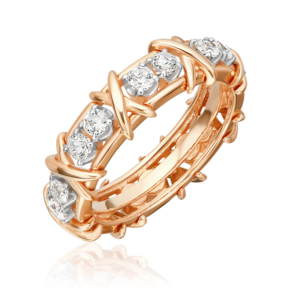 Кольцо из красного золота с фианитами 01-5912-00-401-1110