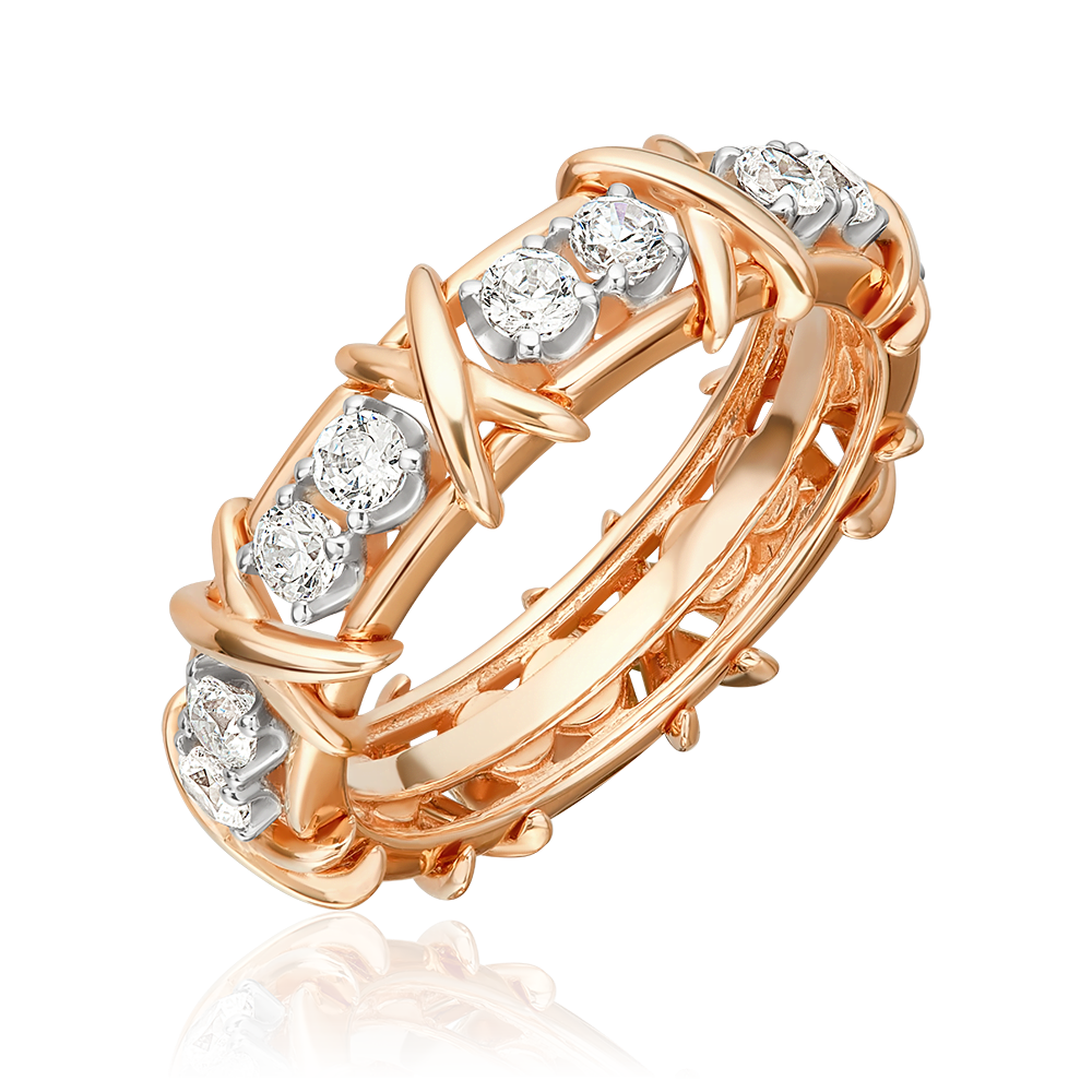 Кольцо из красного золота с фианитами 01-5912-00-401-1110