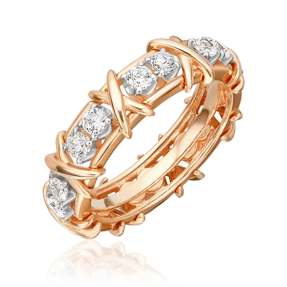 Кольцо из красного золота с фианитами 01-5912-00-401-1110