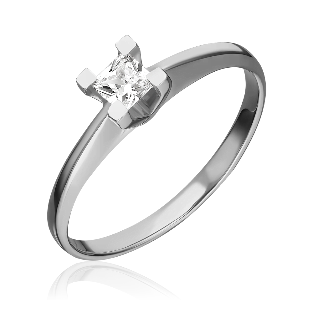 Помолвочное кольцо из белого золота с фианитом 01-4978-00-401-1120-03