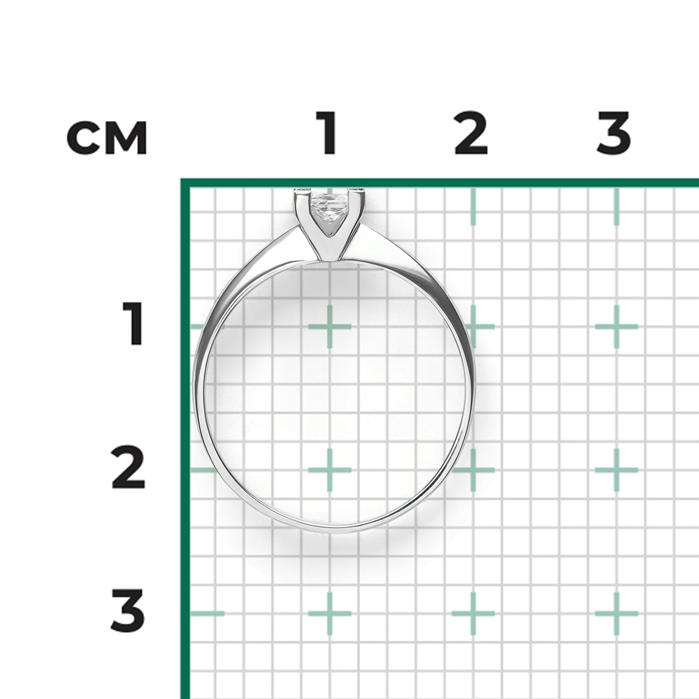 Помолвочное кольцо из белого золота с фианитом 01-4978-00-401-1120-03