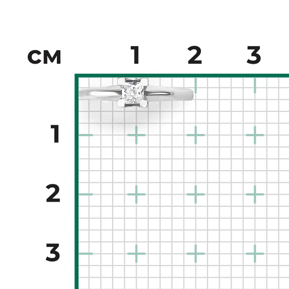 Помолвочное кольцо из белого золота с фианитом 01-4978-00-401-1120-03