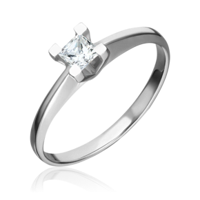 Помолвочное кольцо из белого золота с бриллиантом