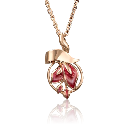 Подвеска из красного золота с эмалью 03-2627-00-000-1110-25