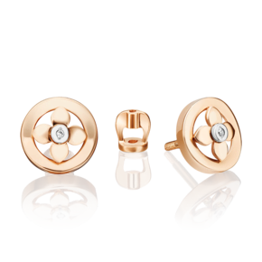 Серьги-пусеты из комбинированного золота с бриллиантом 02-5007-00-101-1111