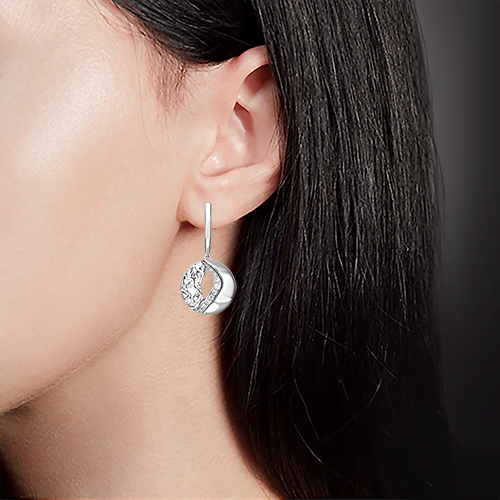 Серьги с английским замком из серебра с фианитами 02-5084-00-401-0200