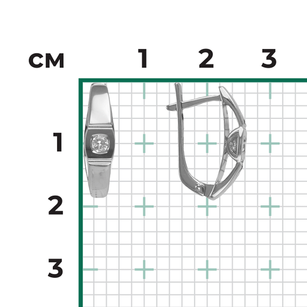 Серьги с английским замком из белого золота с бриллиантом 02-3820-00-101-1120-30