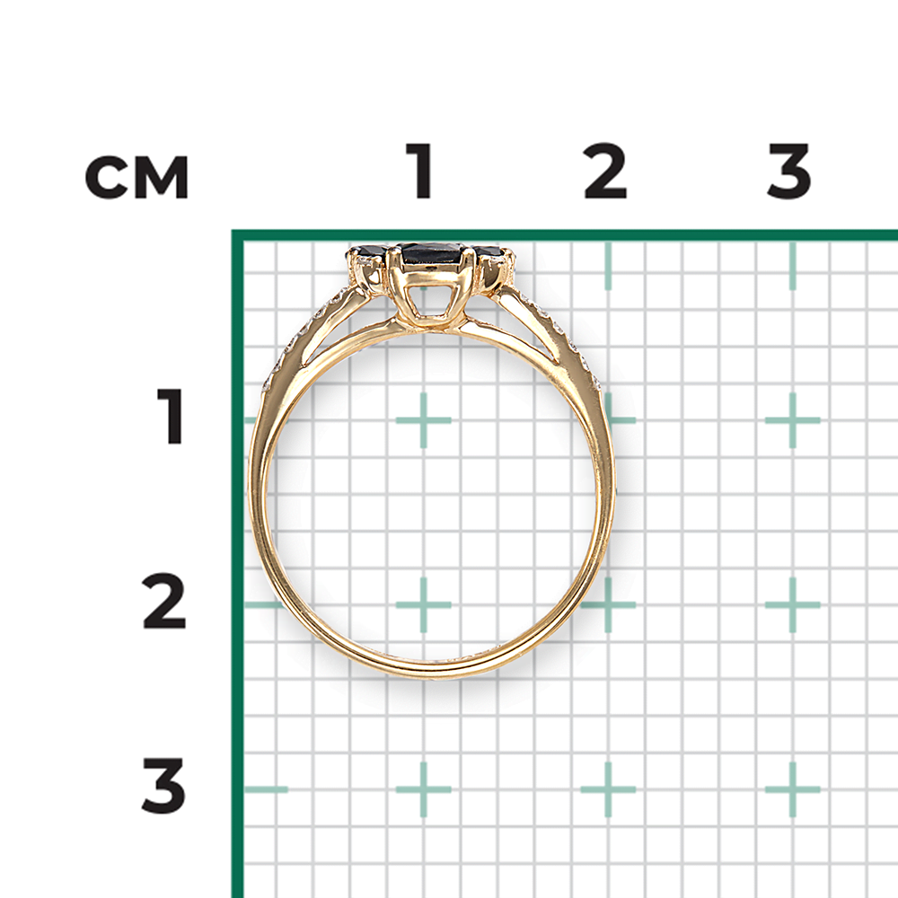 Кольцо из красного золота с сапфирами и бриллиантами 01-1551-00-105-1110-30