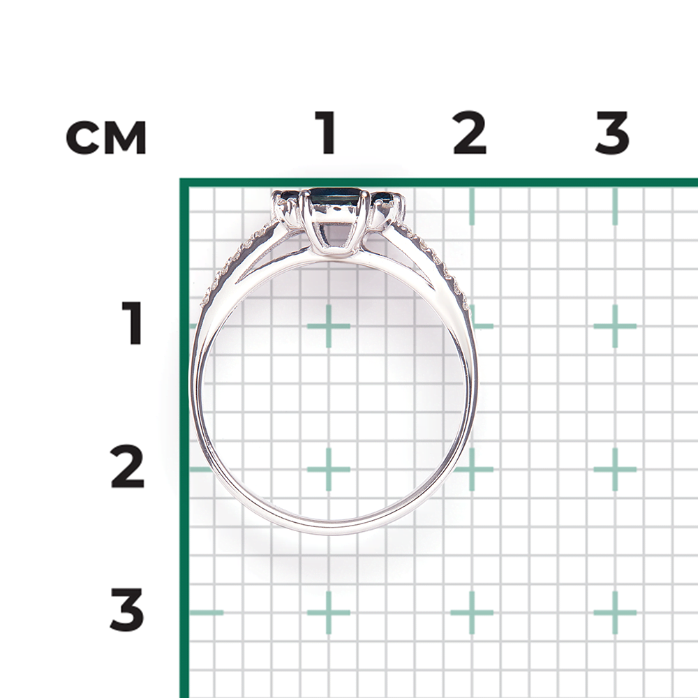 Кольцо из белого золота с сапфирами и бриллиантами 01-1551-00-105-1120-30