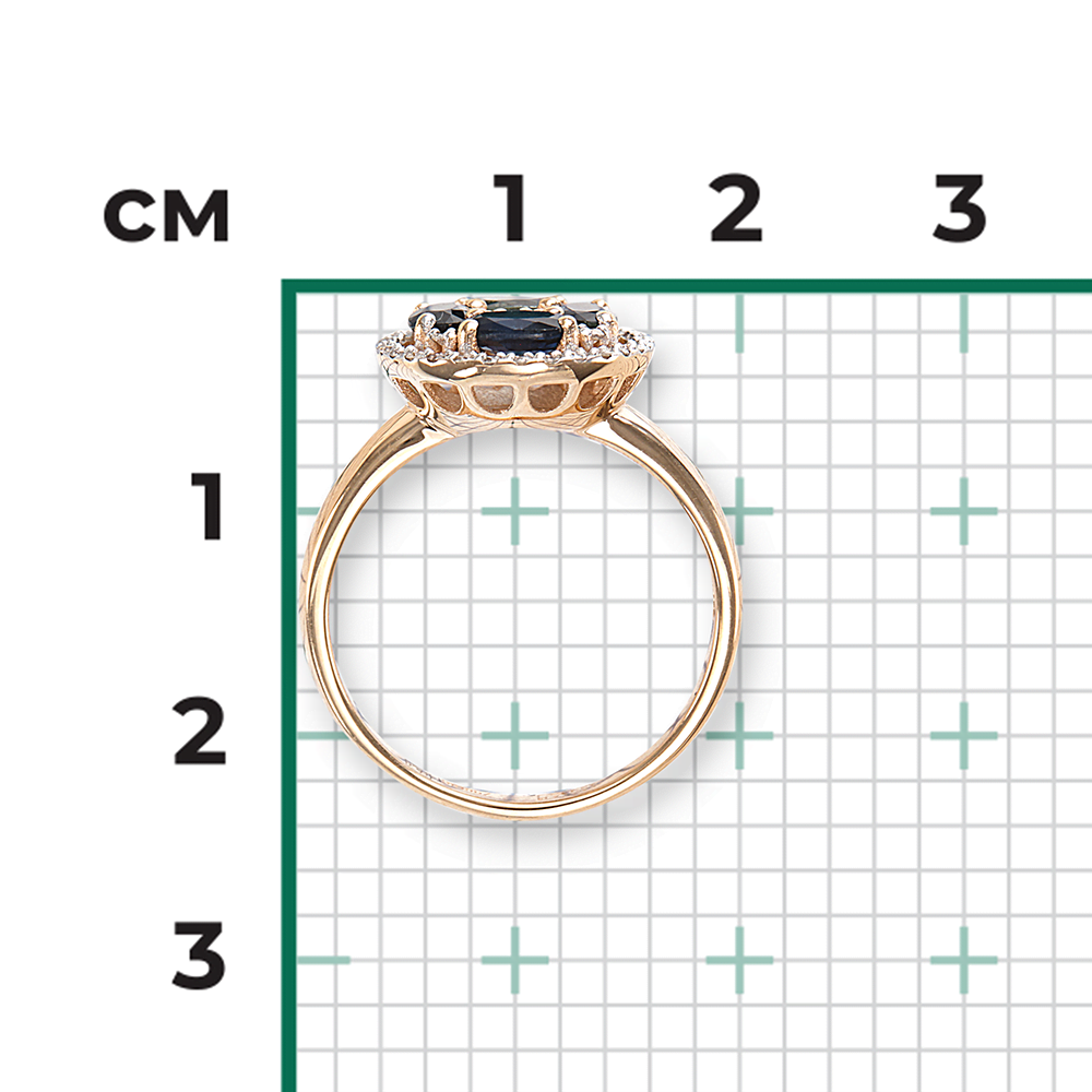 Кольцо из красного золота с сапфирами и бриллиантами 01-1552-00-105-1110-30