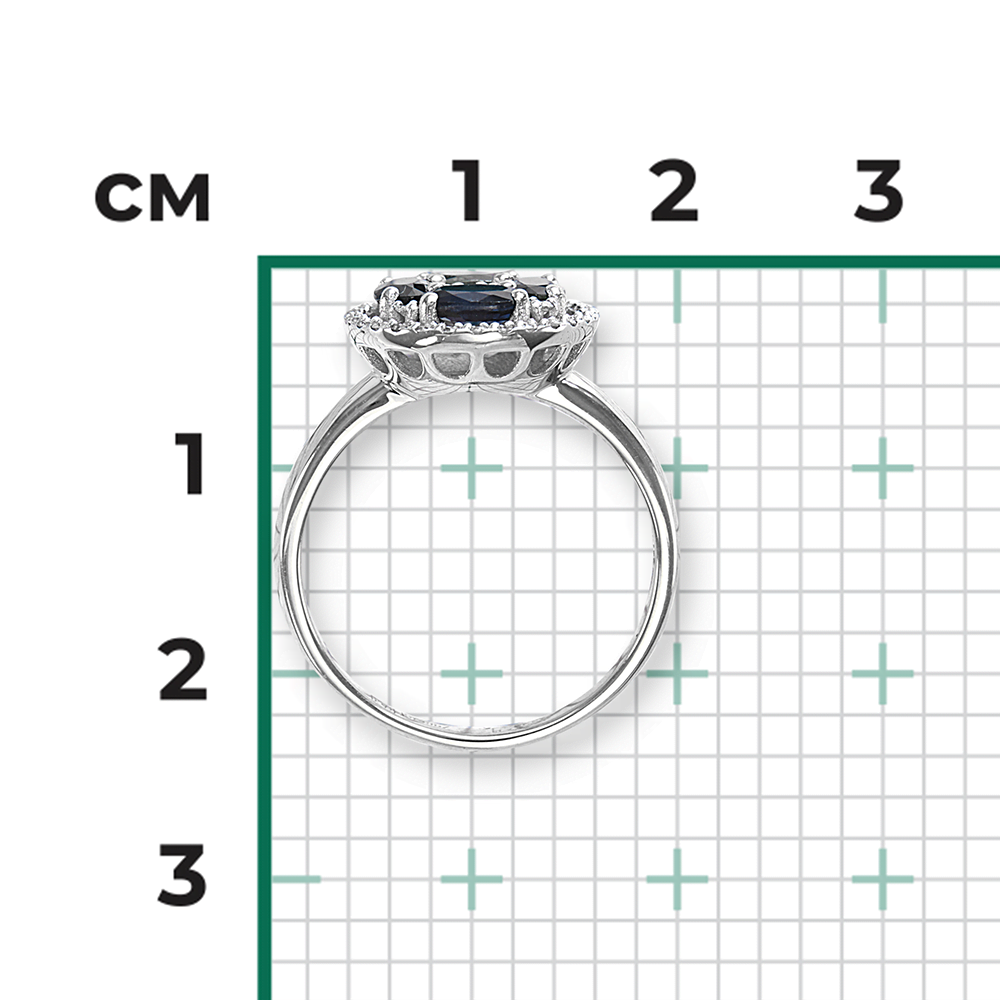 Кольцо из белого золота с сапфирами и бриллиантами 01-1552-00-105-1120-30
