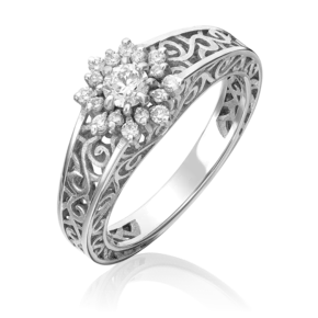 Кольцо из белого золота с бриллиантами 01-1553-00-101-1120-30