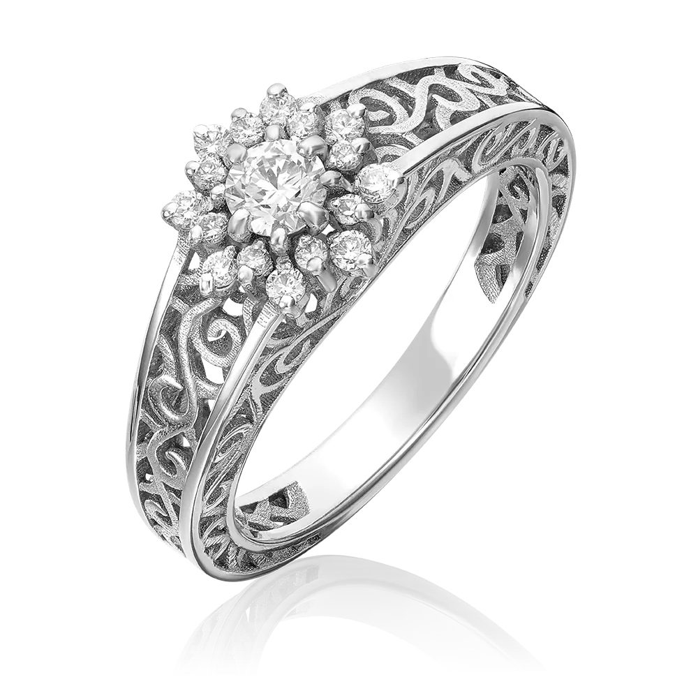 Кольцо из белого золота с бриллиантами 01-1553-00-101-1120-30