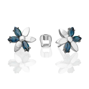 Серьги-пусеты из белого золота с сапфирами 02-5490-00-102-1120